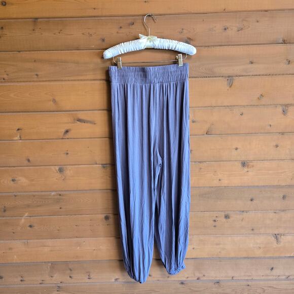 Free People Beach Ali Pant Jogger Cloud Gray Pull On Stretchy Harem Medium Boho - Picture 3 of 6